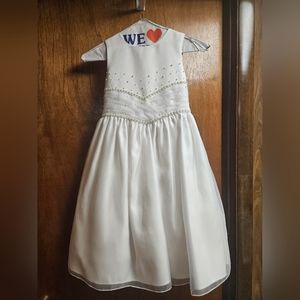 Little girl white dress, 1st Communion, pageant, holiday